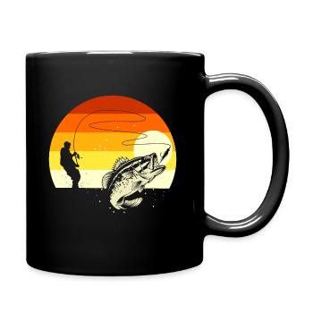 Fliegenfischen Angeln Fliegenfischer Geschenk - Tasse einfarbig - Schwarz - Rechts