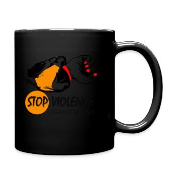 Stop violence against women - Full Colour Mug - black - Right
