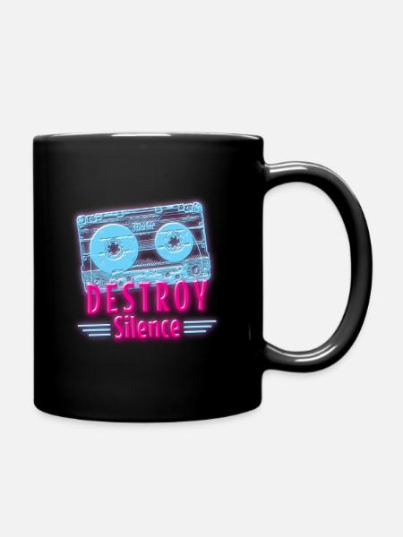 Uv Music Neon Retro - Full Colour Mug - black