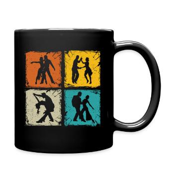 Salsa dancers retro squares salsa dancer gift - Full Colour Mug - black - Right