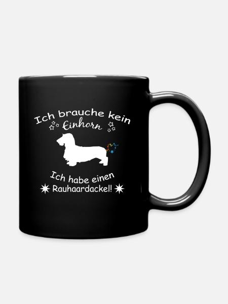 Rauhaardackel - Rauhaardackel Hund - Tasse einfarbig - Schwarz