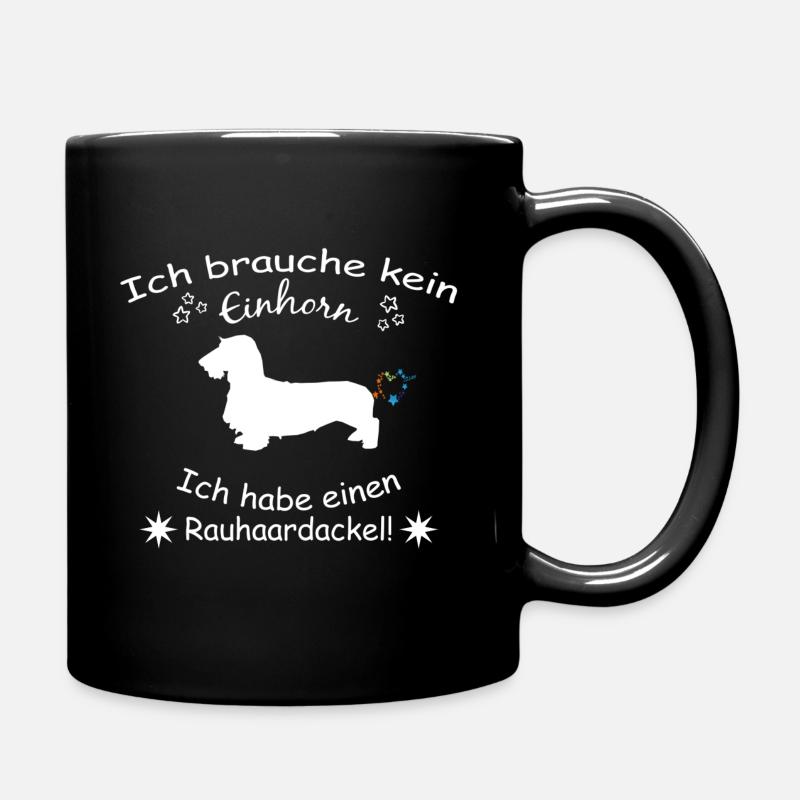 Rauhaardackel - Rauhaardackel Hund - Tasse einfarbig - Schwarz