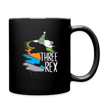 3rd Birthday - Tyrannosaurus Three Rex - Full Colour Mug - black - Right