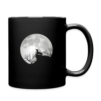 Teckel blaireau chien de la pleine lune - Mug uni - noir - Droite