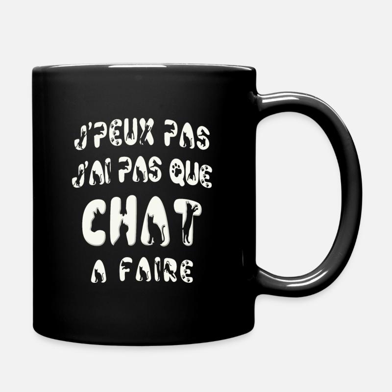 Je peux pas chats, tshirt humour jeu de mots chat - Mug uni - noir