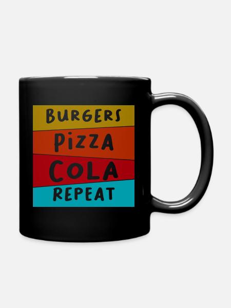 Burger Pizza Cola - Mug uni - noir