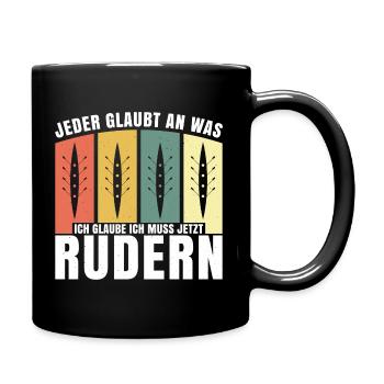 Ruderer Rudern Ruder Rudersport Geschenk Vintage - Tasse einfarbig - Schwarz - Rechts
