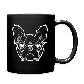 Design artistique d’un bouledogue français - Mug uni - noir - Droite
