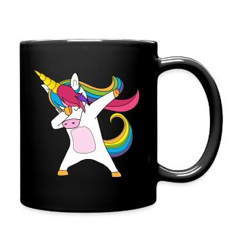 Unicorn Dabbing - Full Colour Mug - black - Right