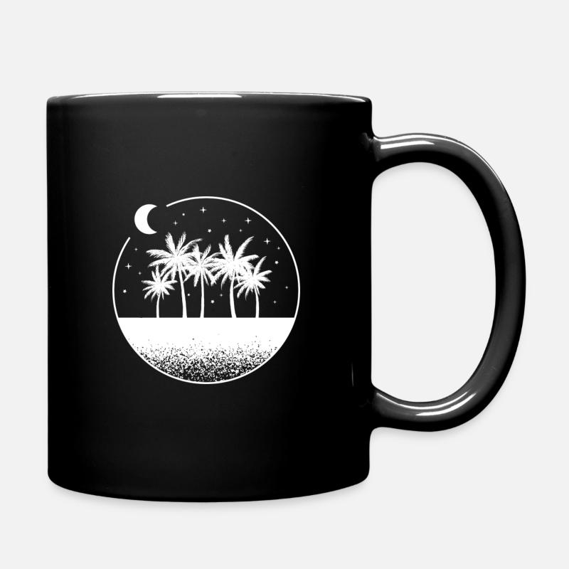 Beach Sea Palms Holiday Sun - Full Colour Mug - black