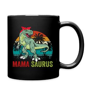 Mamasaurus T Rex dinosaure Drôle Maman Famille - Mug uni - noir - Droite