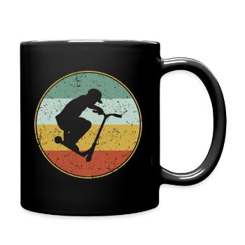 Vintage Stunt Scooter Pedal Scooter Boys Gift - Full Colour Mug - black - Right