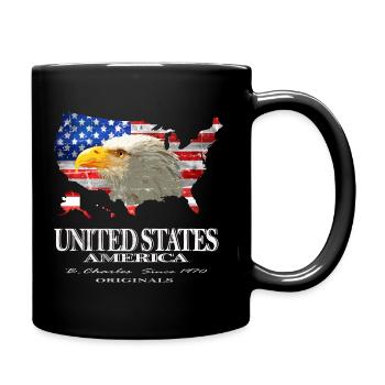 États-Unis États-Unis Drapeau De l’Aigle - Mug uni - noir - Droite