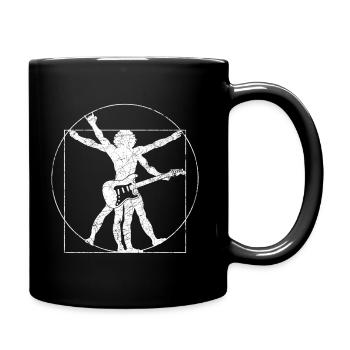 Vitruvian Man Guitar Music Player Da Vinci Guitari - Tasse einfarbig - Schwarz - Rechts