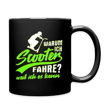 Stunt Scooter Tretroller Rollerfahrer Geschenk - Tasse einfarbig - Schwarz - Rechts