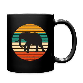 Éléphant éléphant animal Safari Zoo Wildnis cadeau - Mug uni - noir - Droite