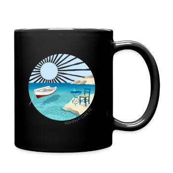I ♥ Crete / Auszeit am Meer - Tasse einfarbig - Schwarz - Rechts