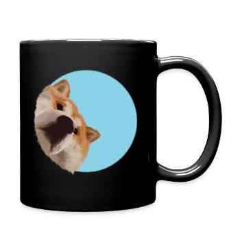 Akita sagen Hallo - Tasse einfarbig - Schwarz - Rechts