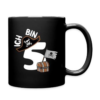 ICH BIN 5 PIRAT PIRATEN - Tasse einfarbig - Schwarz - Rechts