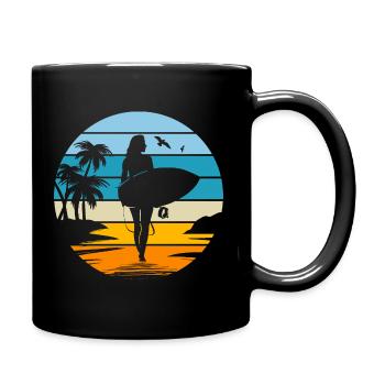 maman femme surfeuse cadeau femme sport surf - Mug uni - noir - Droite