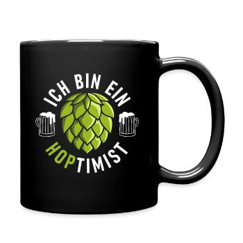 Hopfen Optimist Biertrinker Bierfan Craft Bier - Tasse einfarbig - Schwarz - Rechts