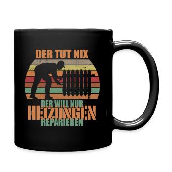 Il ne fait rien, il veut juste réparer le chauffage - Mug uni - noir - Droite