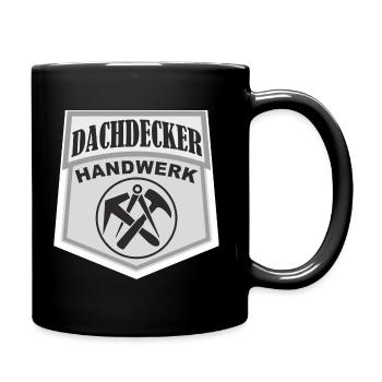 DACHDECKER Handwerk - Tasse einfarbig - Schwarz - Rechts