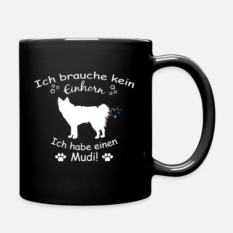 Mudi Hund - Mudi - Tasse einfarbig - Schwarz