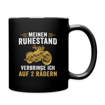 meinen ruhestand verbringe ich auf 2 rädern - Tasse einfarbig - Schwarz - Rechts