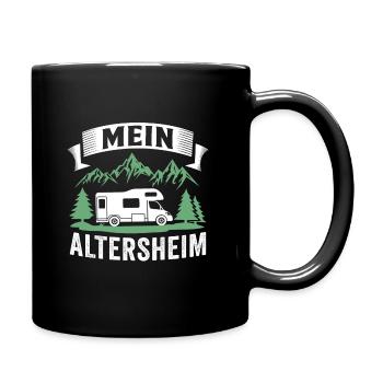 Mein altersheim camper lustig ruhestand - Tasse einfarbig - Schwarz - Rechts