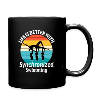 Synchro Schwimmer Synchronschwimmen Vintage - Tasse einfarbig - Schwarz - Rechts