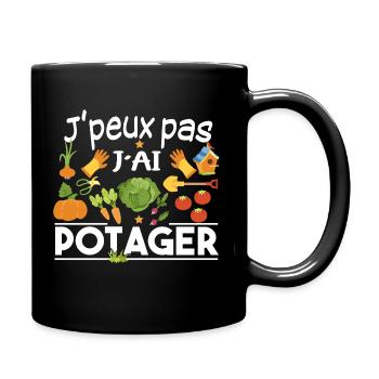 Potager Retraite Jardinier Retraité Jardinage - Mug uni - noir - Droite