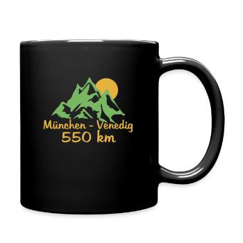 traumpfad München Venedig 550 km - Tasse einfarbig - Schwarz - Rechts