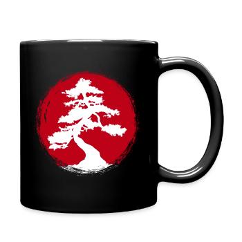 Wacholder Japanischer Bonsai Design für kleine - Tasse einfarbig - Schwarz - Rechts