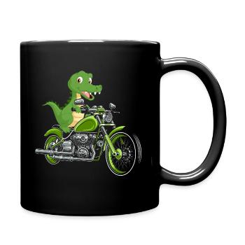 Crocodile Motorcycle Bike Alligator Biker - Full Colour Mug - black - Right