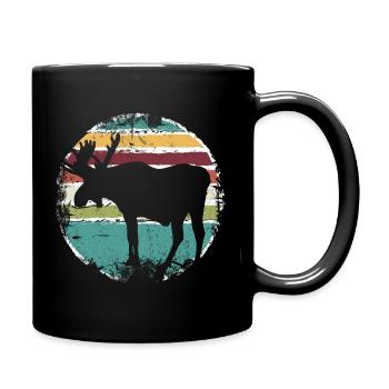 Retro Moose Vintage Moose - Full Colour Mug - black - Right