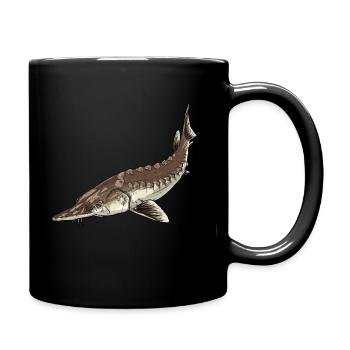 Sturgeon Stör illustriert - Tasse einfarbig - Schwarz - Rechts