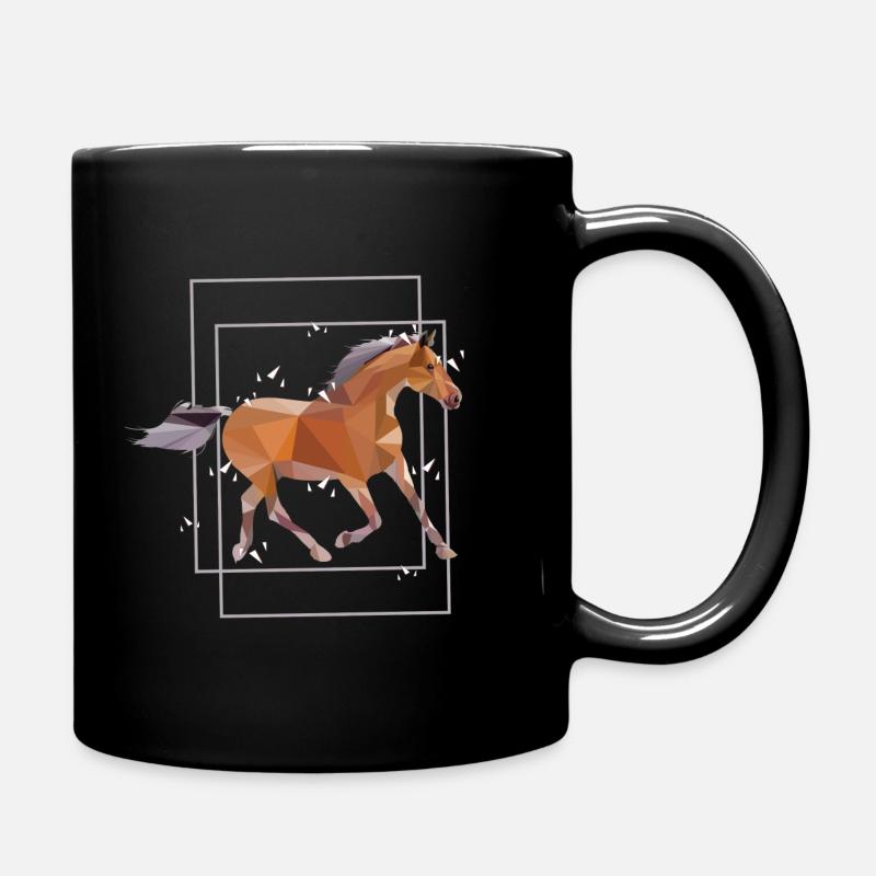 Reiten Pferdemädchen Reiterhof - Tasse einfarbig - Schwarz