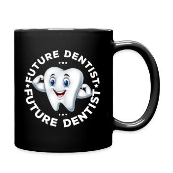 Zahnarzt Zahnärztin Zahnarzthelferin Dentist - Tasse einfarbig - Schwarz - Rechts