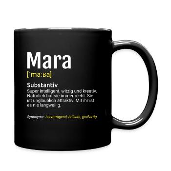 Mara Name Definition - Tasse einfarbig - Schwarz - Rechts