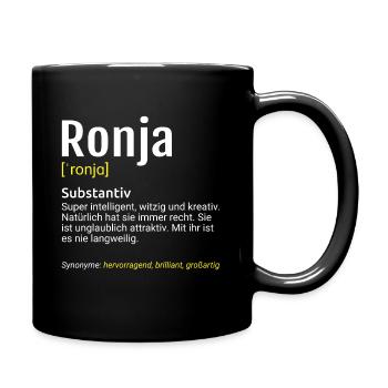 Ronja Name Definition - Tasse einfarbig - Schwarz - Rechts