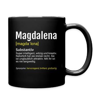Magdalena Name Definition - Tasse einfarbig - Schwarz - Rechts