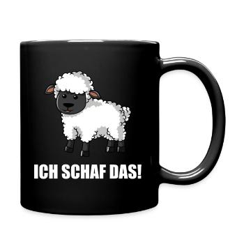 Schäfer Ich Schaf Das Schafe Schäfchen Landwirt - Tasse einfarbig - Schwarz - Rechts