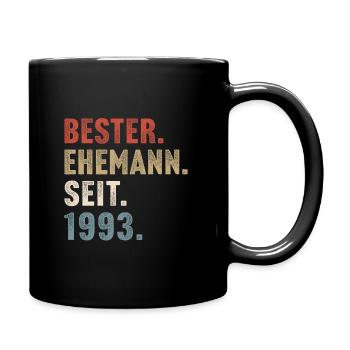 Bester ehemann seit 1993 hochzeitstag - Tasse einfarbig - Schwarz - Rechts