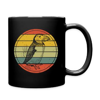 Puffin Retro Puffin Puffin Puffin Bird - Full Colour Mug - black - Right