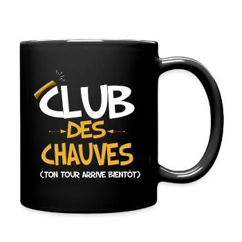 Club des chauves Citation humour homme chauve - Mug uni - noir - Droite
