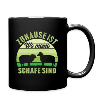 Zuhause ist wo meine schafe sind landwirtin schaf - Tasse einfarbig - Schwarz - Rechts