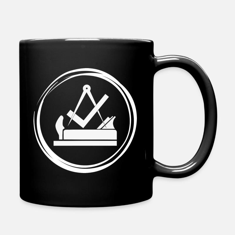 Traditionelles Zunftzeichen der Tischler - Tasse einfarbig - Schwarz