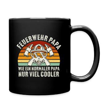 Feuerwehr Papa geschenk für feuerwehrmann vatertag - Tasse einfarbig - Schwarz - Rechts