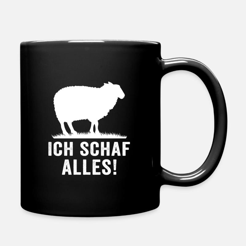 Ich schaf alles! Lustiges Schafe - Tasse einfarbig - Schwarz